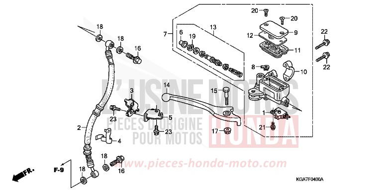 FR. BRAKE MASTER CYLINDER for CG125 TITAN ES FORCE SILVER METALLIC (NH411) from 2004